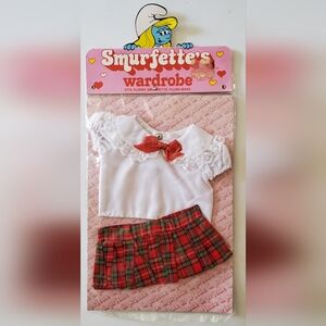 Wallace Berrie Peyo VTG 1983 Smurfette Wardrobe Shirt & Skirt Outfit #642 - NOS